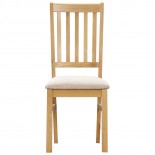 Moreton Oak Fabric Seat Slat Back Dining Chair